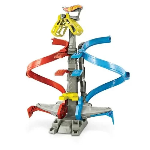 Hot Wheels Loop & Launch Track Set GRW39 – Spiral Loop Racing Set with Launch Cage | Includes 1:64 Scale Die-Cast Car - Naivri