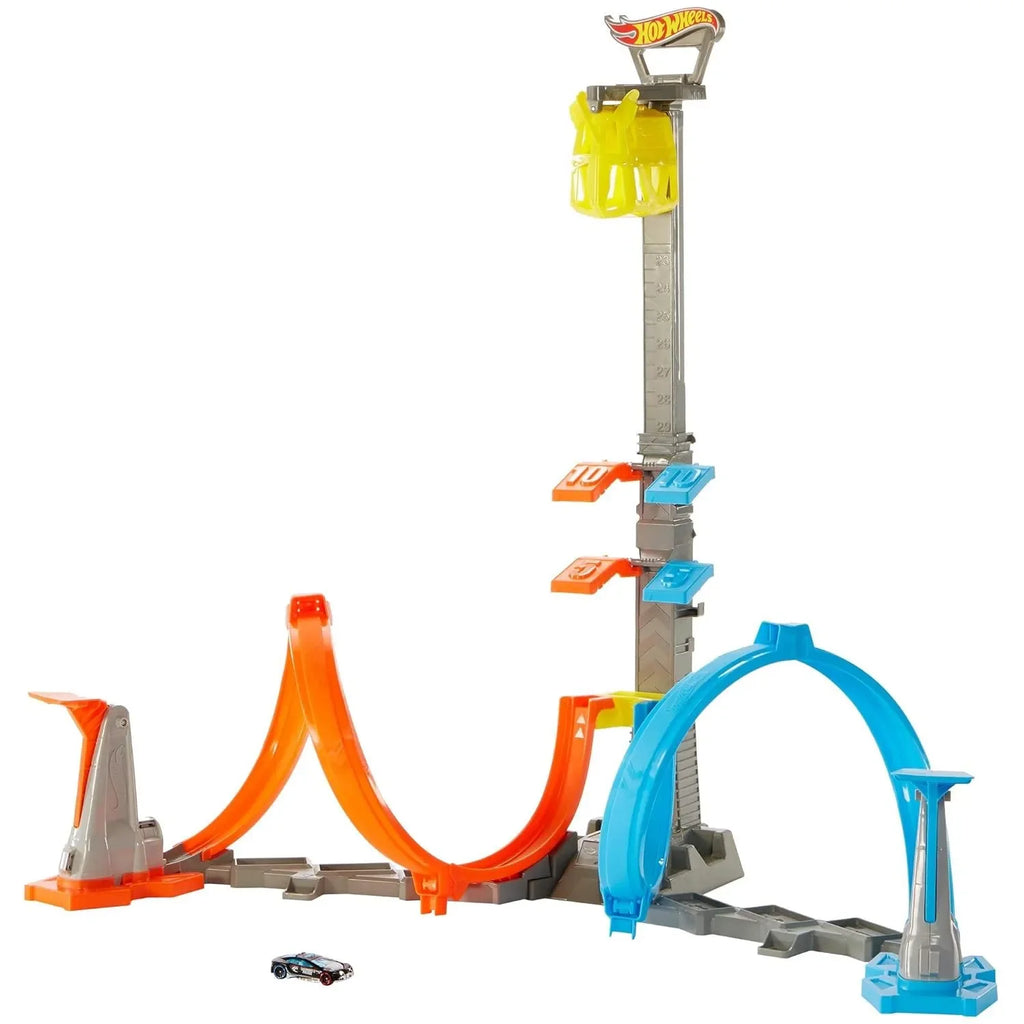 Hot Wheels Loop & Launch Track Set GRW39 – Spiral Loop Racing Set with Launch Cage | Includes 1:64 Scale Die-Cast Car - Naivri