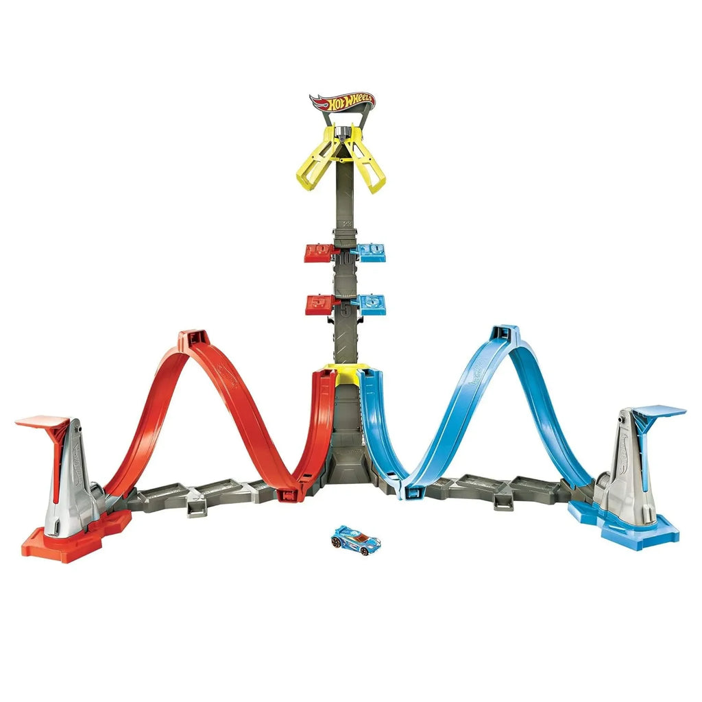 Hot Wheels Loop & Launch Track Set GRW39 – Spiral Loop Racing Set with Launch Cage | Includes 1:64 Scale Die-Cast Car - Naivri