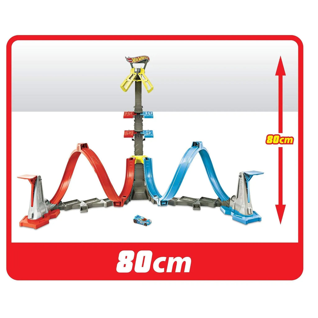 Hot Wheels Loop & Launch Track Set GRW39 – Spiral Loop Racing Set with Launch Cage | Includes 1:64 Scale Die-Cast Car - Naivri