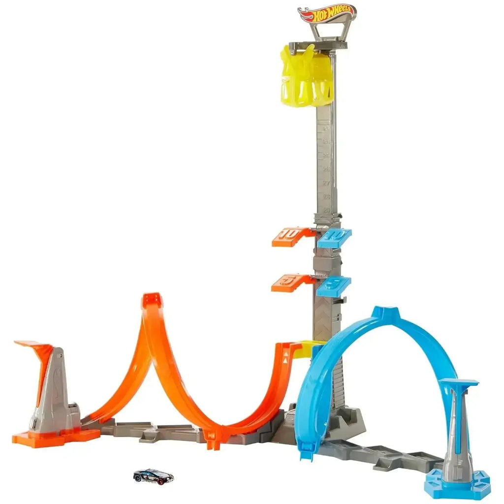 Hot Wheels Loop & Launch Track Set GRW39 – Spiral Loop Racing Set with Launch Cage | Includes 1:64 Scale Die-Cast Car - Naivri