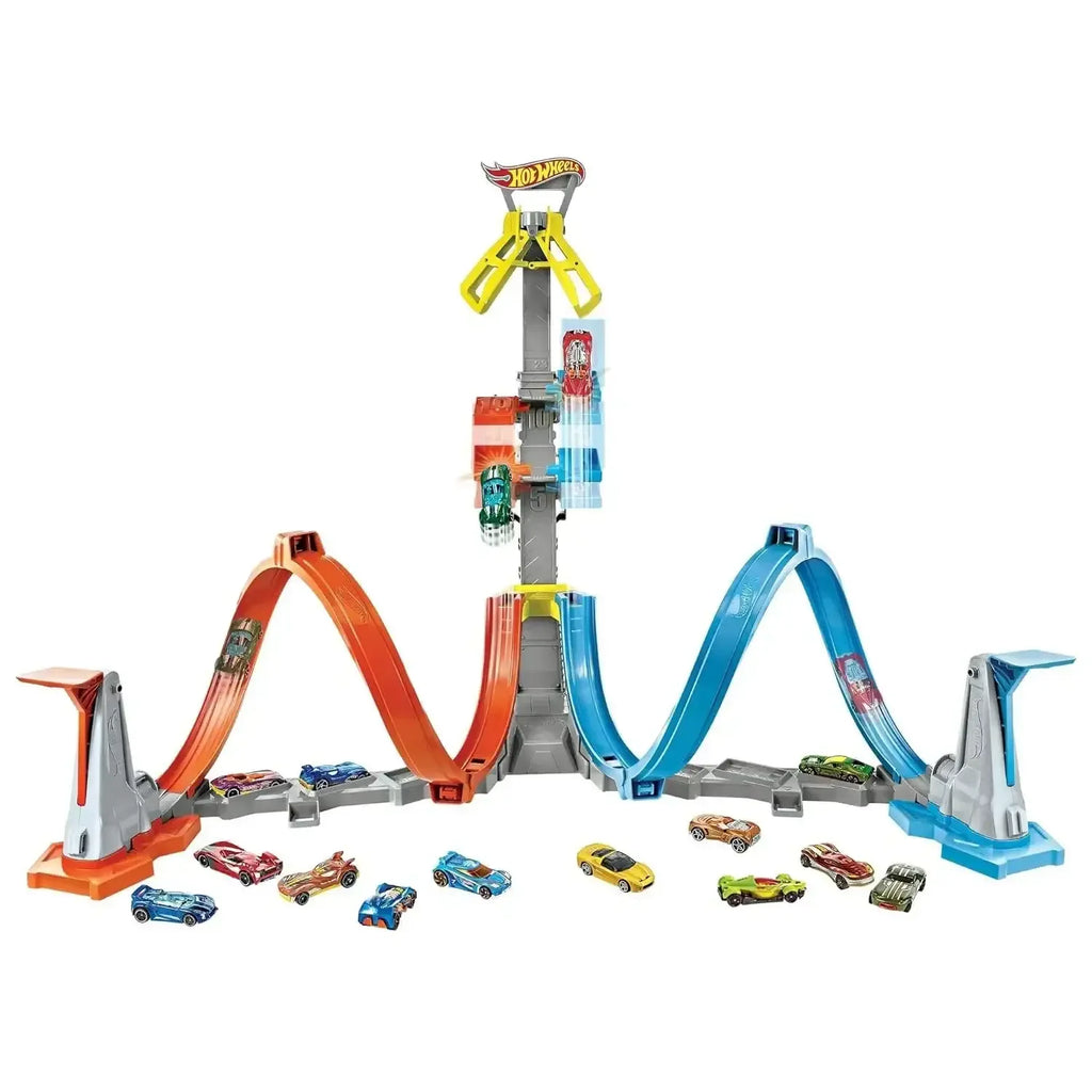 Hot Wheels Loop & Launch Track Set GRW39 – Spiral Loop Racing Set with Launch Cage | Includes 1:64 Scale Die-Cast Car - Naivri