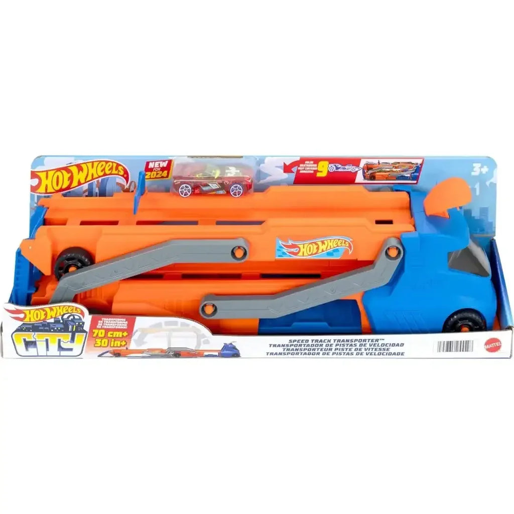 Hot Wheels Speed Track Transporter HYT83 – Multifunctional Storage and Racing Playset for Kids - Naivri