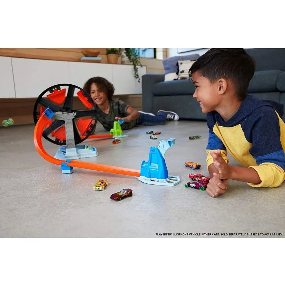 Hot Wheels Spinwheel Challenge GJM77 – Launcher & Spinning Wheel Track Set | Multicolor | Includes Car, Launcher & Track - Naivri