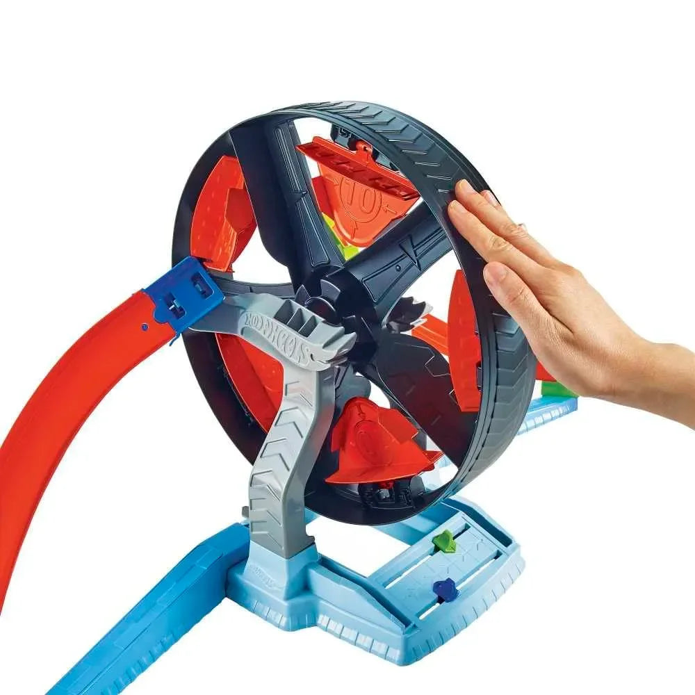 Hot Wheels Spinwheel Challenge GJM77 – Launcher & Spinning Wheel Track Set | Multicolor | Includes Car, Launcher & Track - Naivri