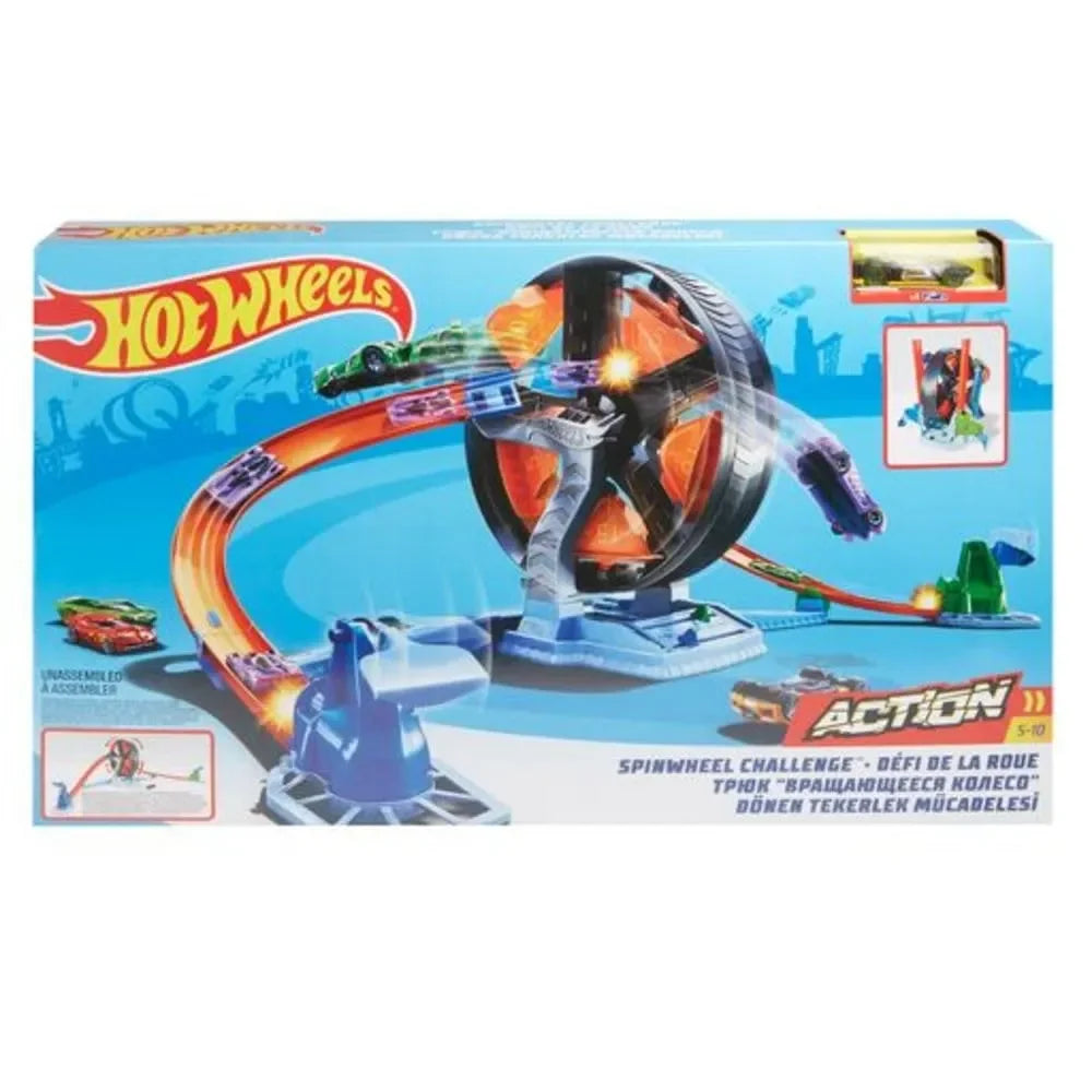Hot Wheels Spinwheel Challenge GJM77 – Launcher & Spinning Wheel Track Set | Multicolor | Includes Car, Launcher & Track - Naivri