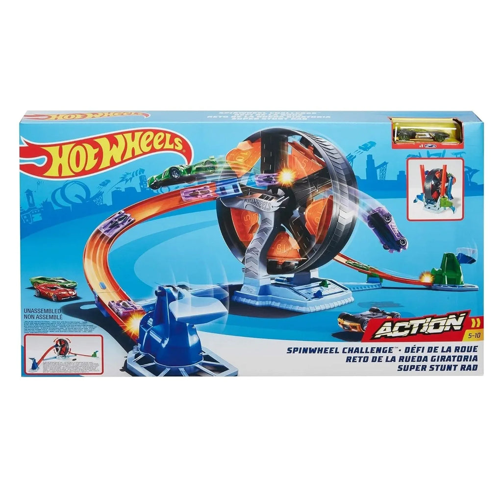 Hot Wheels Spinwheel Challenge GJM77 – Launcher & Spinning Wheel Track Set | Multicolor | Includes Car, Launcher & Track - Naivri