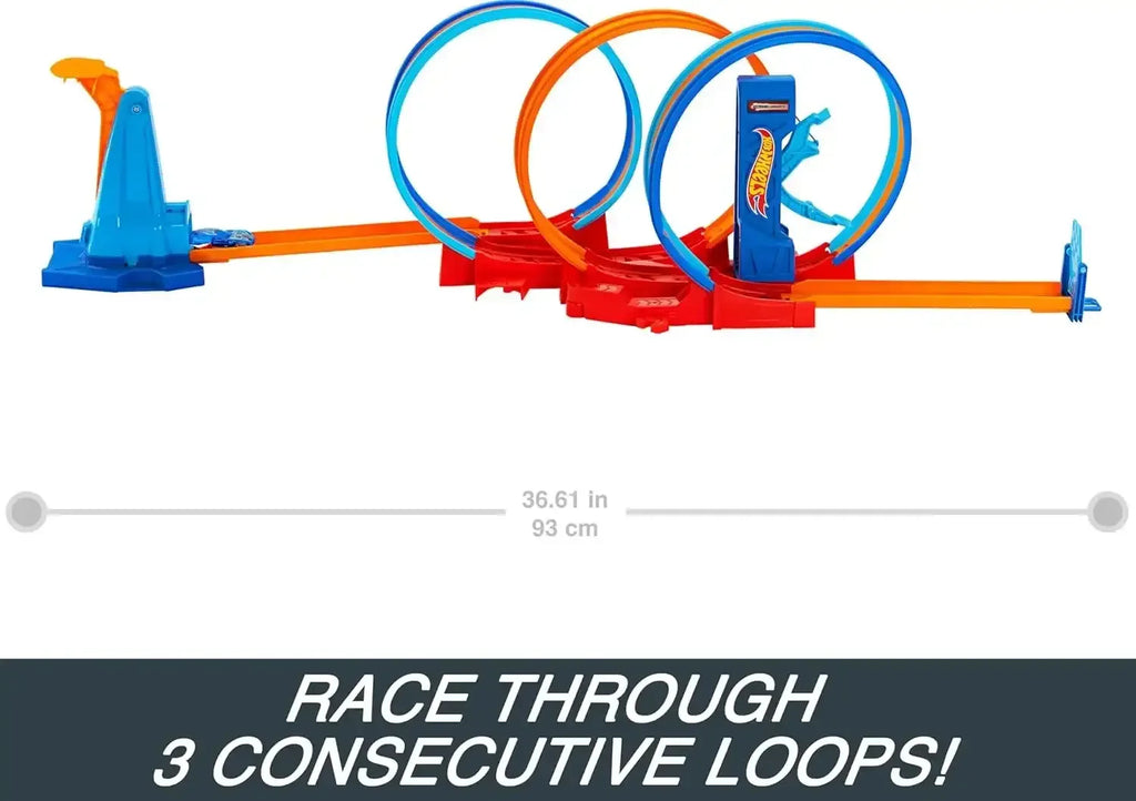 Hot Wheels Ultra Hots Loop Madness HPX93 – Triple Loop Track Set with Slam Launcher & Loop Kicker | Includes 1 Car | Compatible with Hot Wheels Tracks - Naivri