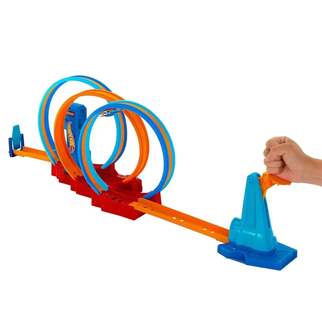Hot Wheels Ultra Hots Loop Madness HPX93 – Triple Loop Track Set with Slam Launcher & Loop Kicker | Includes 1 Car | Compatible with Hot Wheels Tracks - Naivri