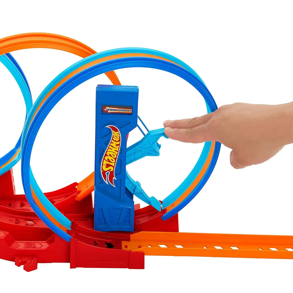 Hot Wheels Ultra Hots Loop Madness HPX93 – Triple Loop Track Set with Slam Launcher & Loop Kicker | Includes 1 Car | Compatible with Hot Wheels Tracks - Naivri