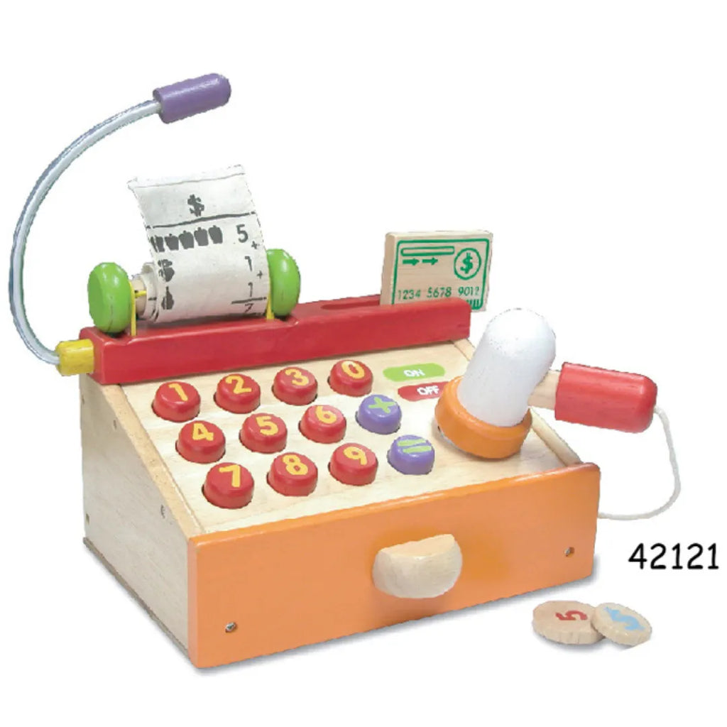 I'M Toy Cash Register – Wooden Pretend Play Cash Register for Kids - Naivri