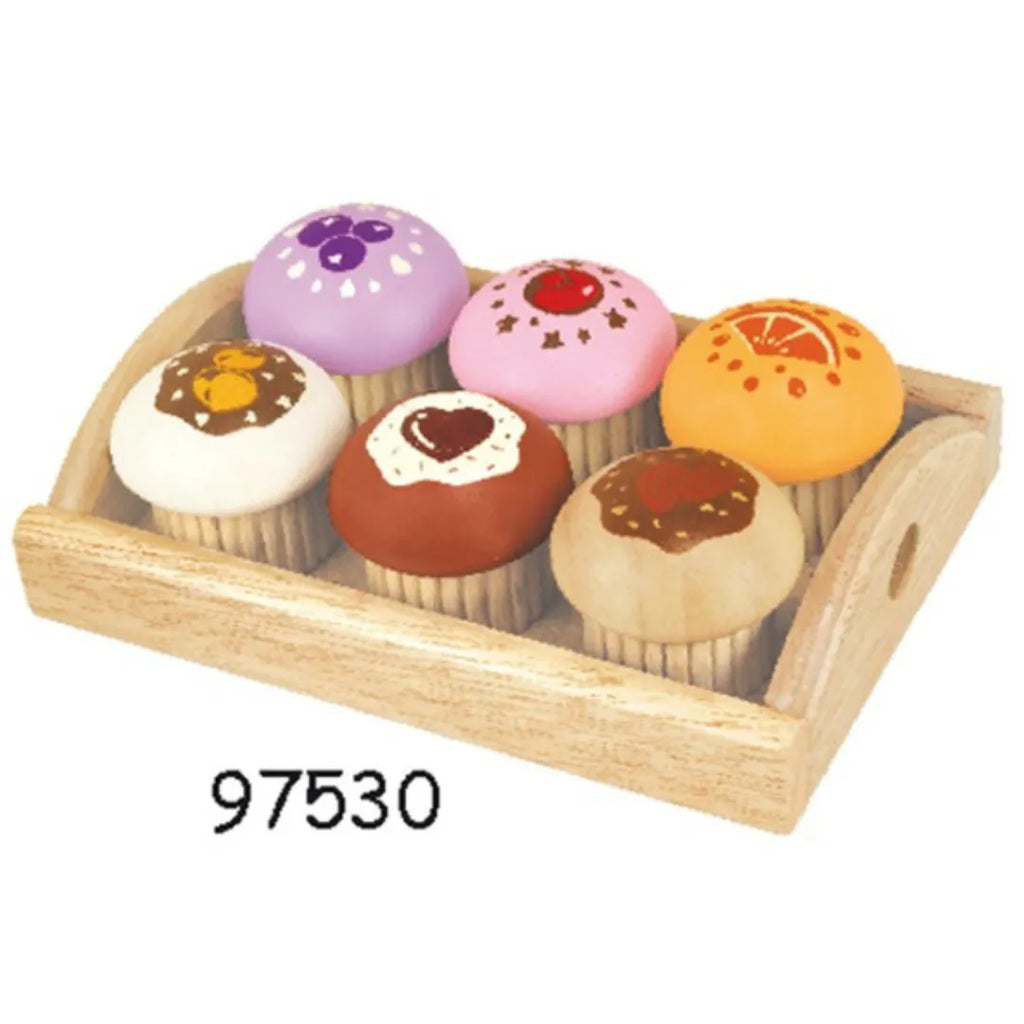 I'M Toy Cupcake Play Set – Wooden Pretend Cupcakes for Kids | Eco-Friendly & Non-Toxic - Naivri