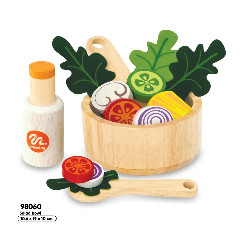 I'M Toy Salad Set – Wooden Pretend Play Salad Set for Kids | Eco-Friendly Toy for Healthy Role Play - Naivri