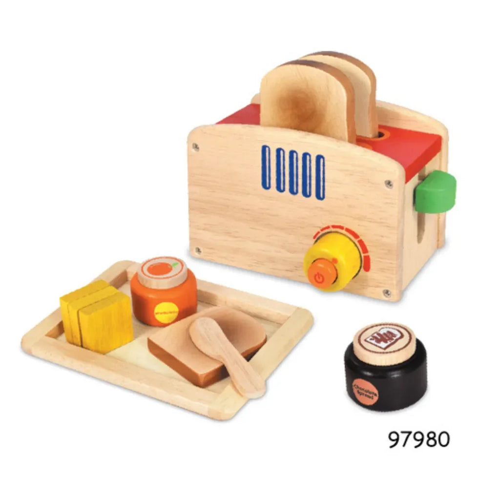I'M Toy Wooden Toaster Set for Kids – Pretend Play Kitchen Toy - Naivri