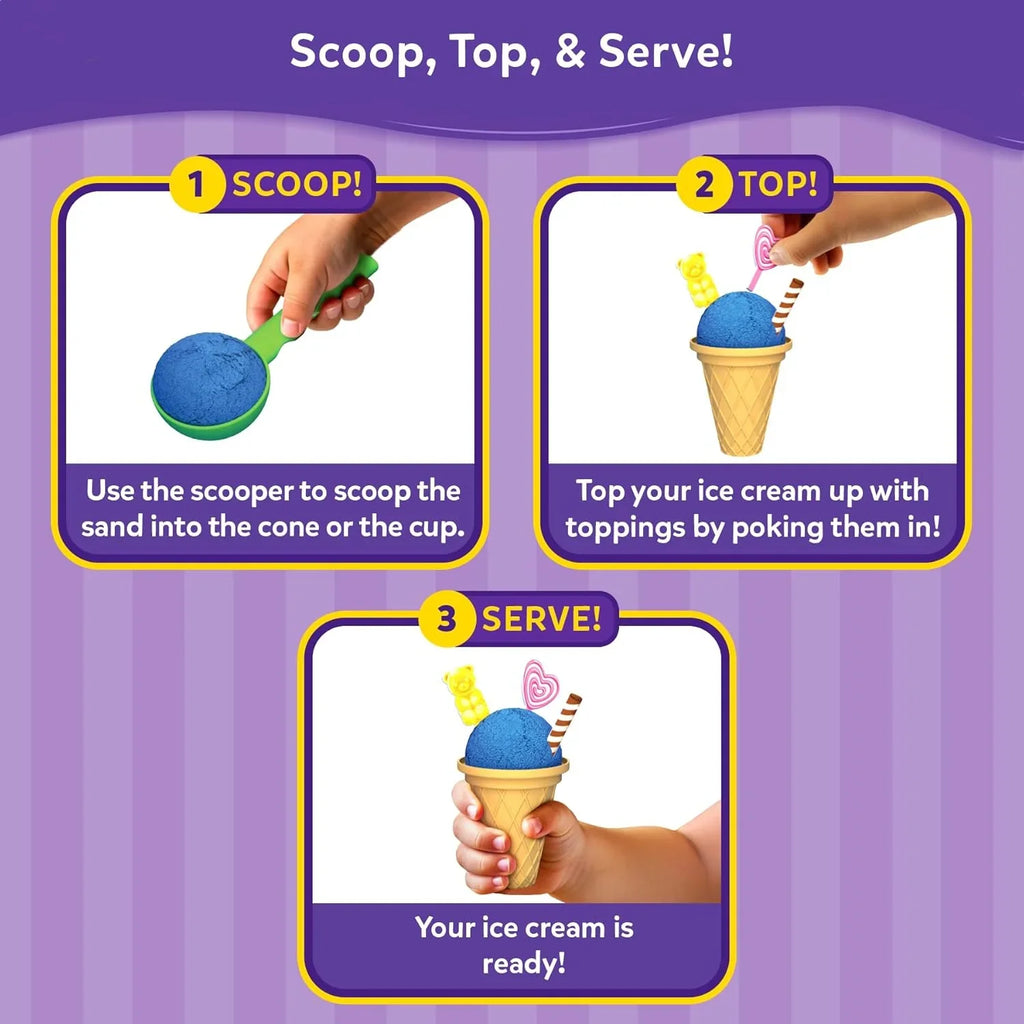 Skillmatics Sandeezy Creative Ice Cream Sand Playset – Pretend Dessert Shop Toy for Kids Ages 3–7 - Naivri