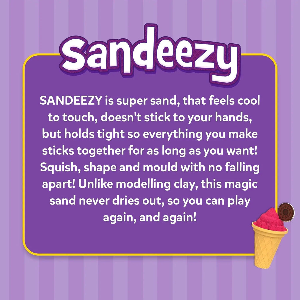 Skillmatics Sandeezy Creative Ice Cream Sand Playset – Pretend Dessert Shop Toy for Kids Ages 3–7 - Naivri