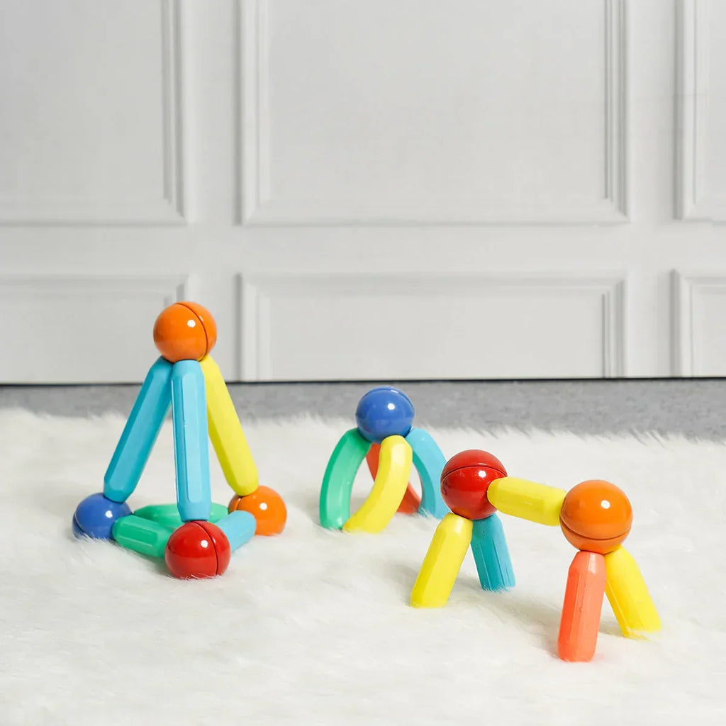 ilearnngrow 32 Pcs Magnetic Stick Blocks - Connect , Create , Learn and Play - Naivri