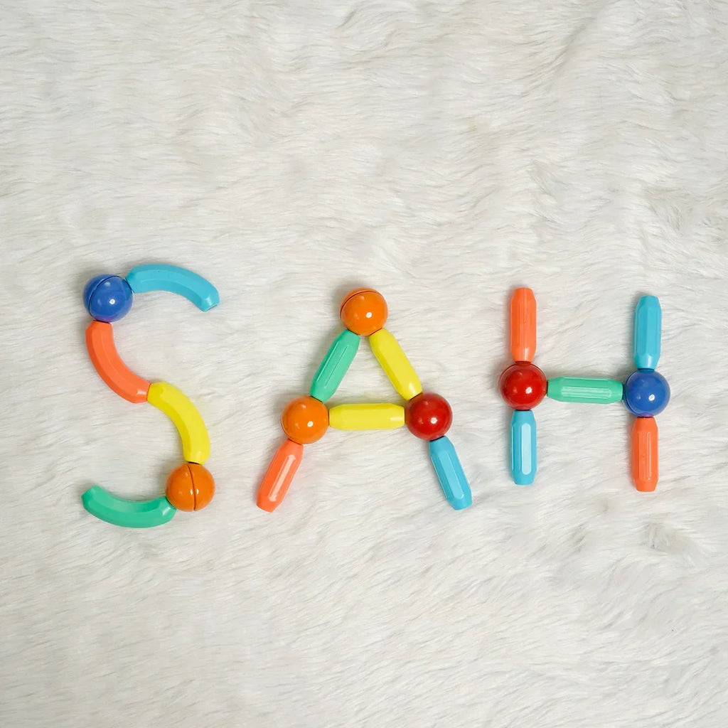 ilearnngrow 32 Pcs Magnetic Stick Blocks - Connect , Create , Learn and Play - Naivri