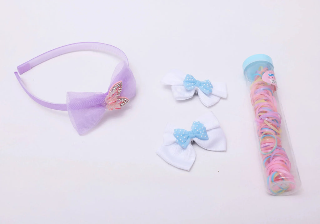 ilearnngrow Bow Hair Accessories Set - Purple - Naivri