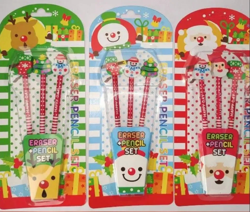 ilearnngrow Christmas Eraser Pencil Set - Naivri