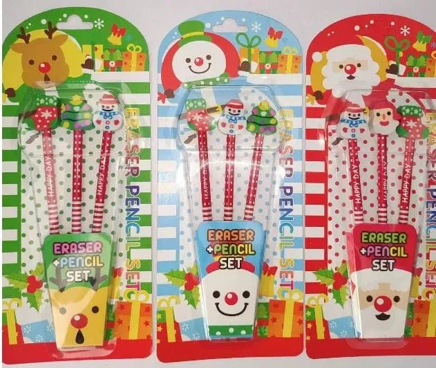 ilearnngrow Christmas Eraser Pencil Set - Naivri