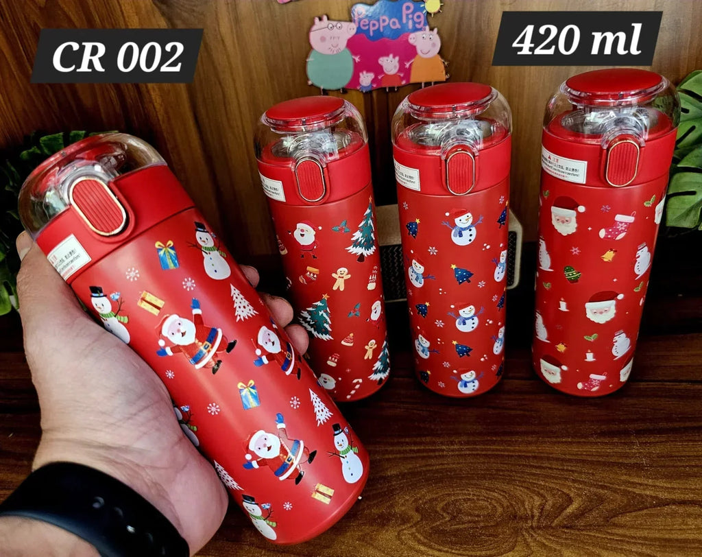 ilearnngrow Christmas Themed Red Sipper Bottle - Naivri