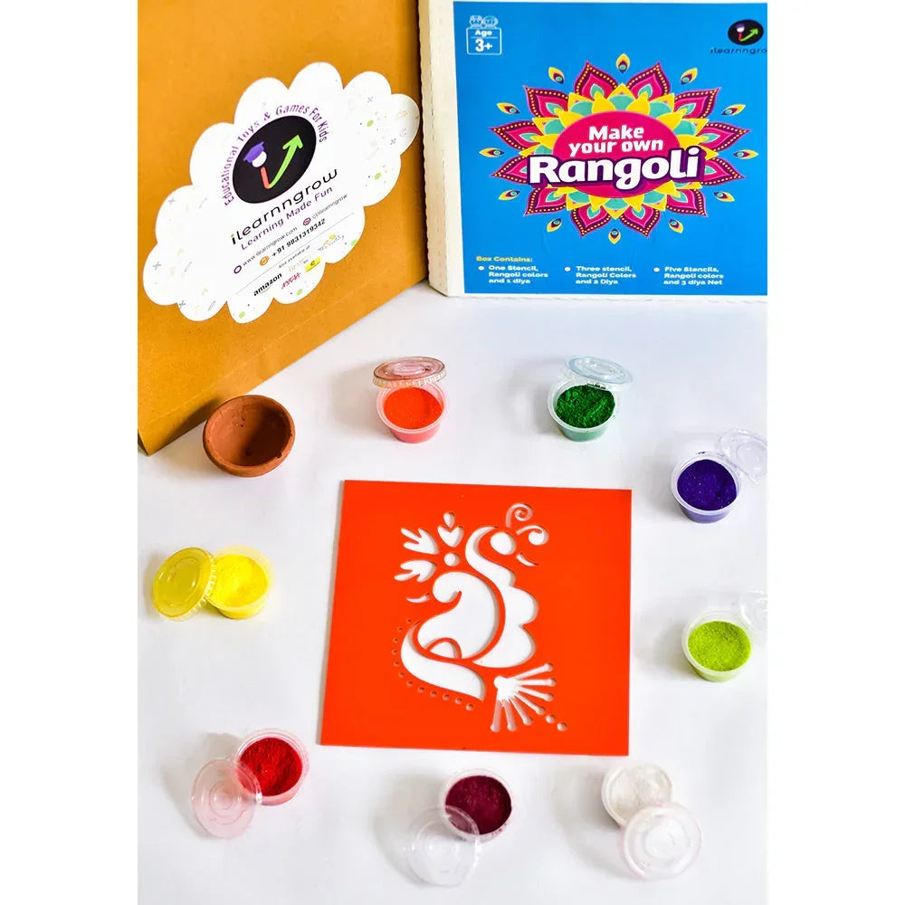 ilearnngrow Diwali DIY Rangoli Kit - Peacock - Naivri