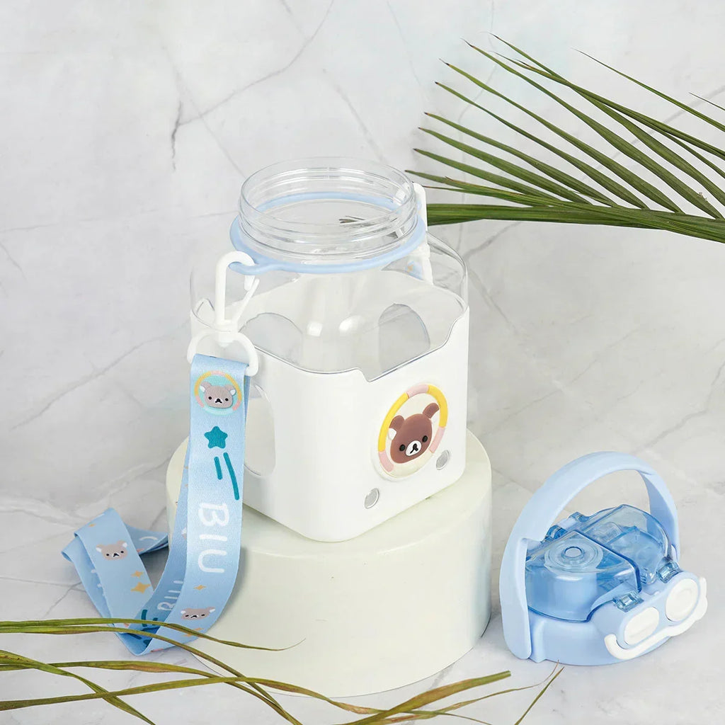 ilearnngrow - Dual Bottle Sipper - Square- Blue White - Naivri