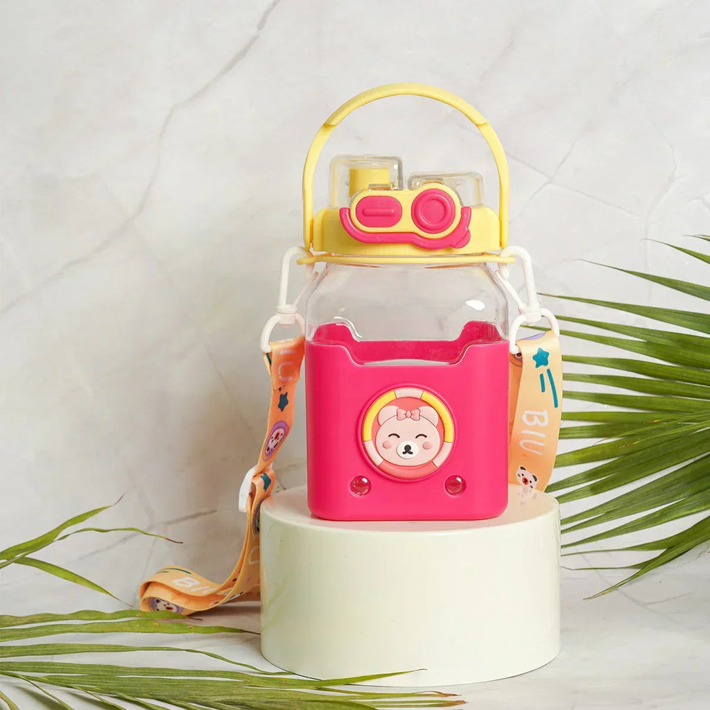 ilearnngrow - Dual Bottle Sipper - Square- Yellow Pink - Naivri