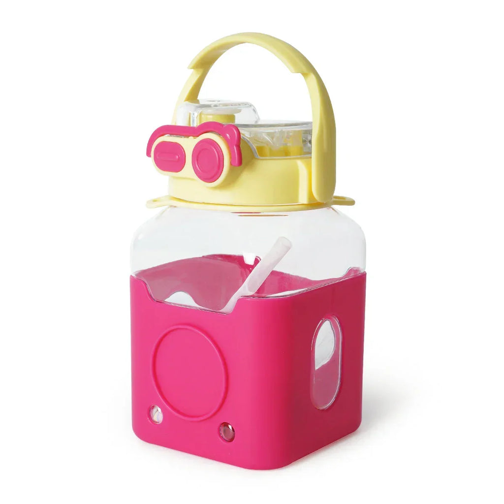 ilearnngrow - Dual Bottle Sipper - Square- Yellow Pink - Naivri