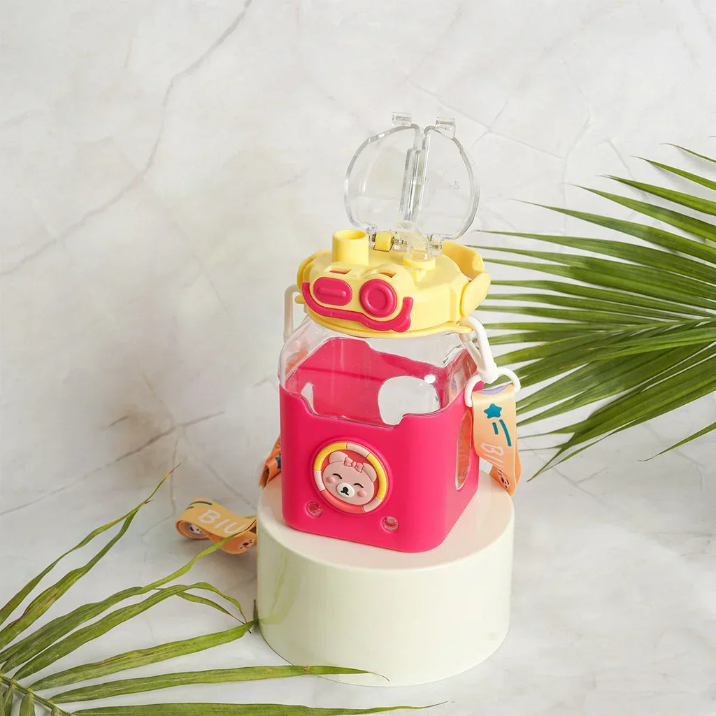 ilearnngrow - Dual Bottle Sipper - Square- Yellow Pink - Naivri