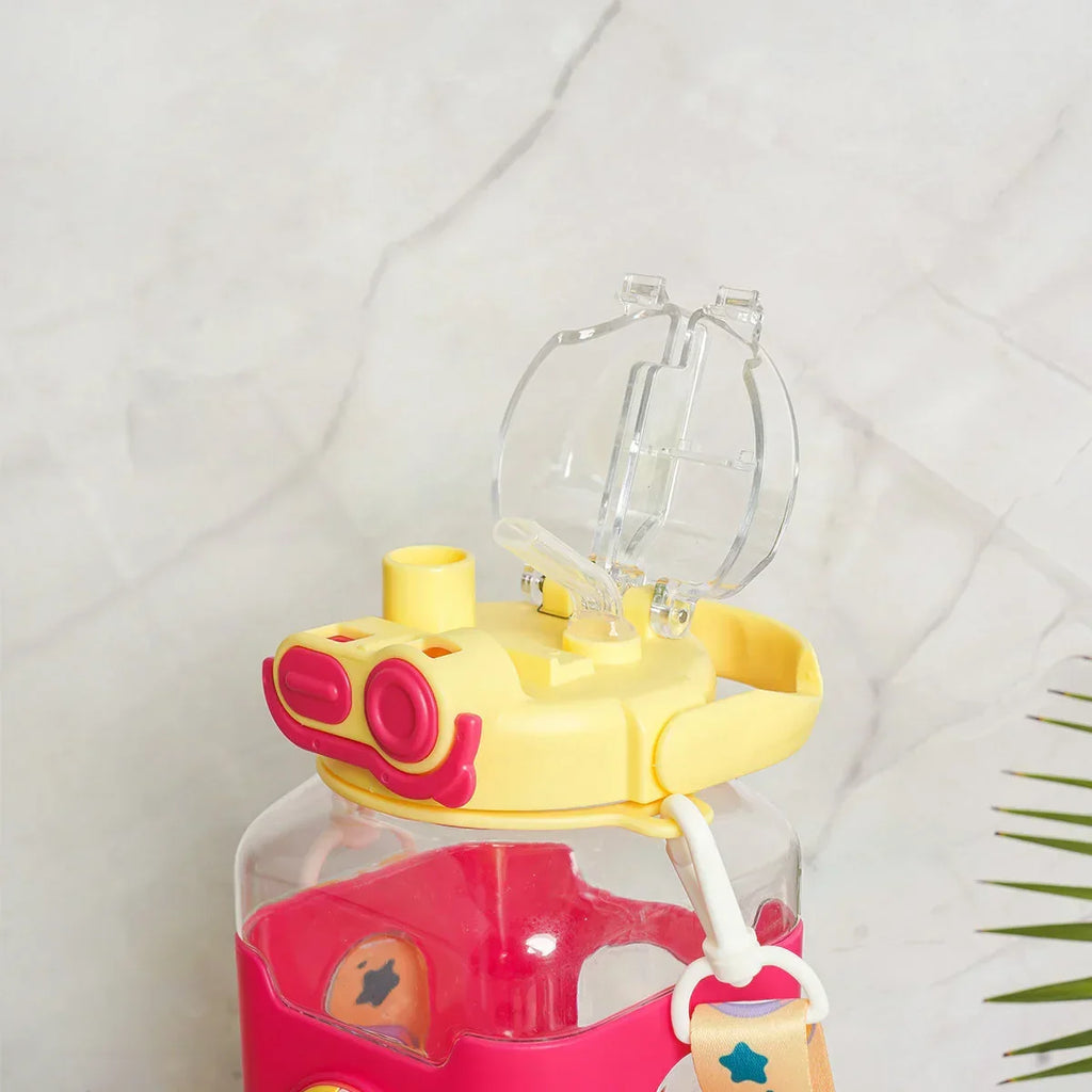 ilearnngrow - Dual Bottle Sipper - Square- Yellow Pink - Naivri