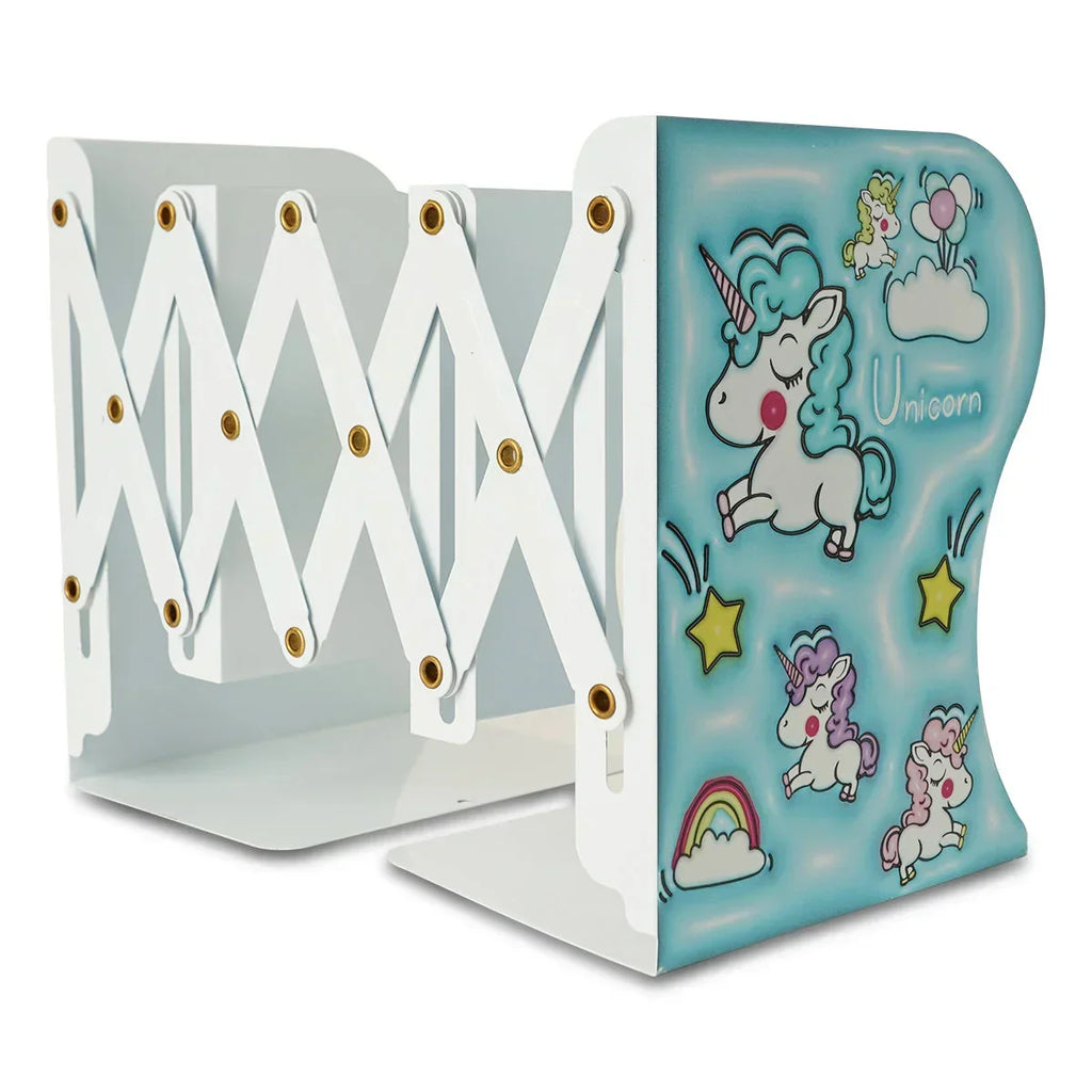 ilearnngrow Foldable Unicorn Expandable Metal Book Shelf Storage Organizer Rack for Kids,Book Shelves for Living Room Study Room,Desktop Bookcases and Shelve (Pack of 1) - Naivri