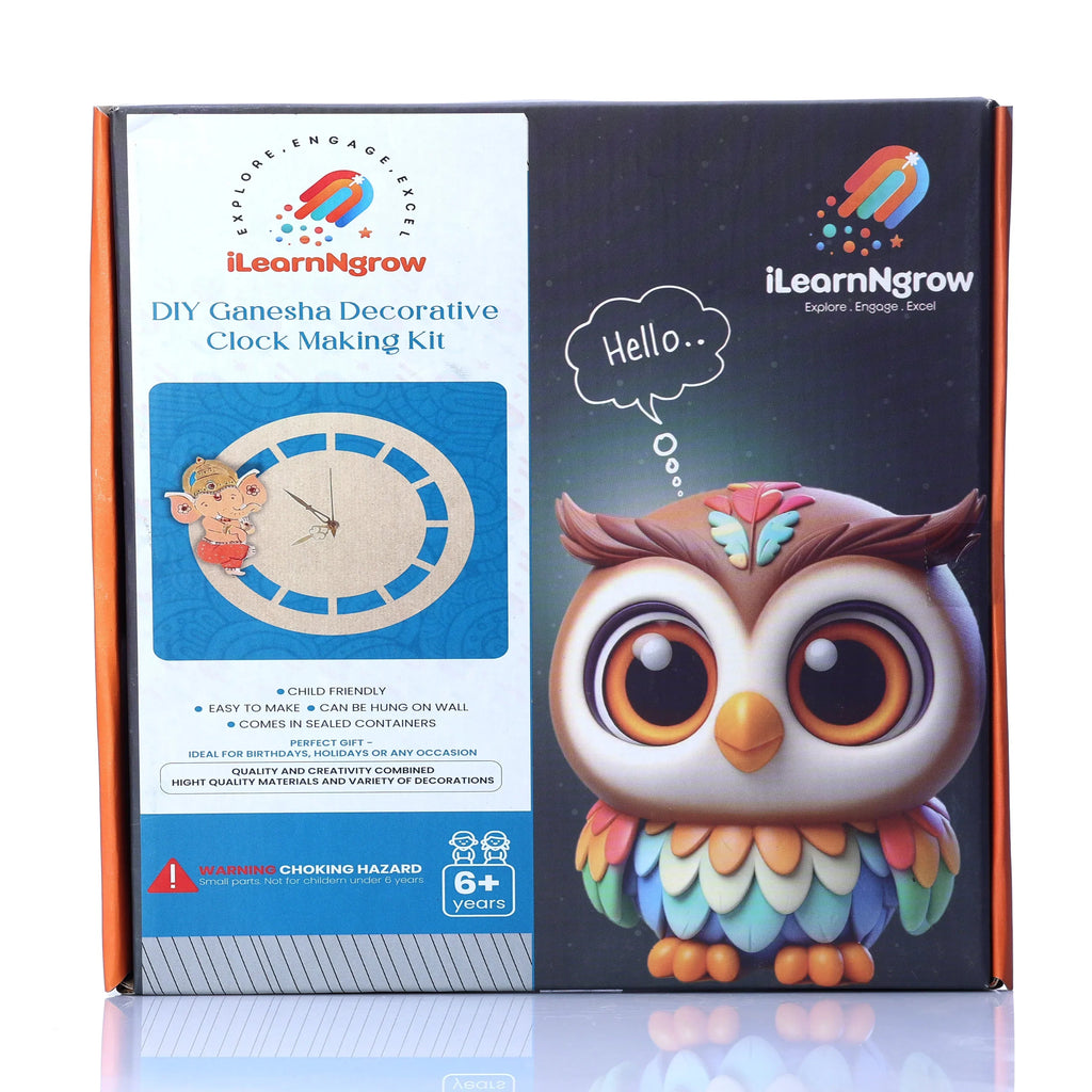 ilearnngrow Ganesha Decorative Clock Making Kit - Naivri