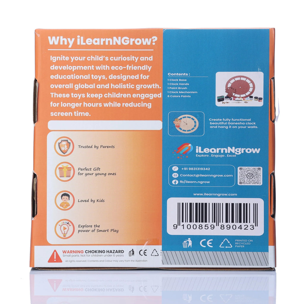 ilearnngrow Ganesha Decorative Clock Making Kit - Naivri