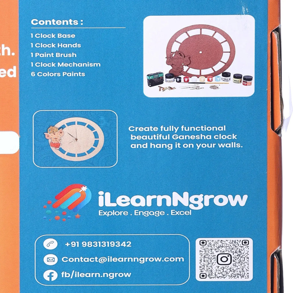 ilearnngrow Ganesha Decorative Clock Making Kit - Naivri