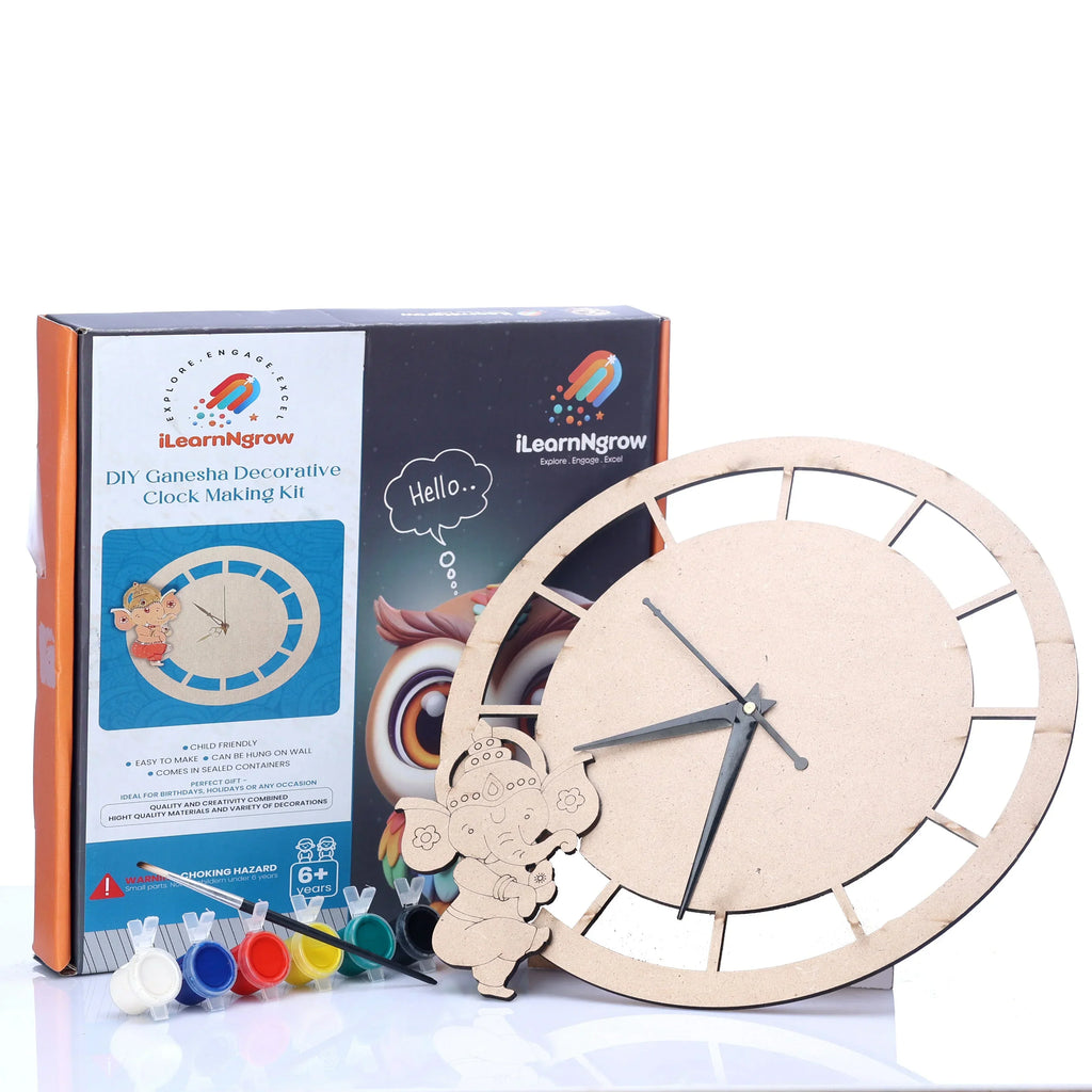 ilearnngrow Ganesha Decorative Clock Making Kit - Naivri