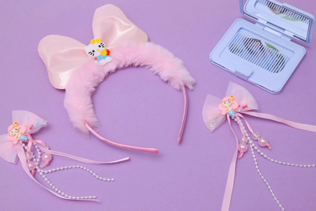 ilearnngrow Hello Kitty Hair Accessories Set - Pastel Pink - Naivri
