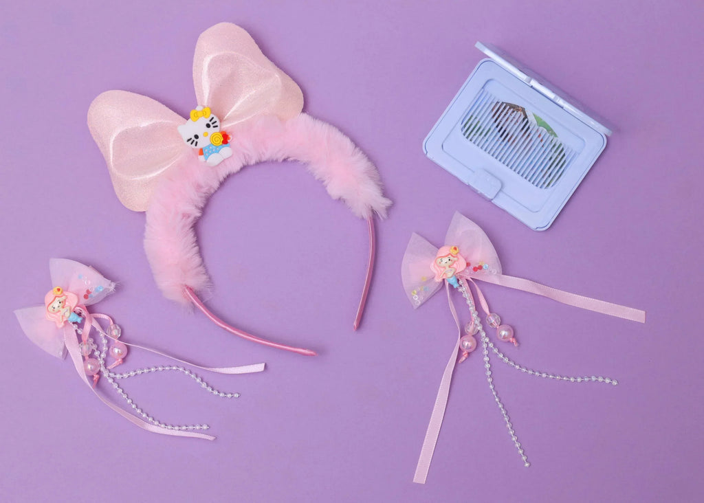 ilearnngrow Hello Kitty Hair Accessories Set - Pastel Pink - Naivri