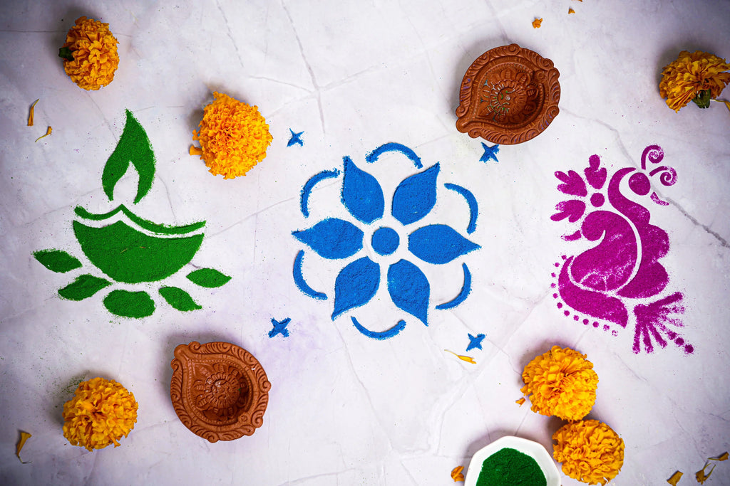 ilearnngrow ilearnngrow Diwali DIY Rangoli Kit - Set Of Five Stencil - Naivri