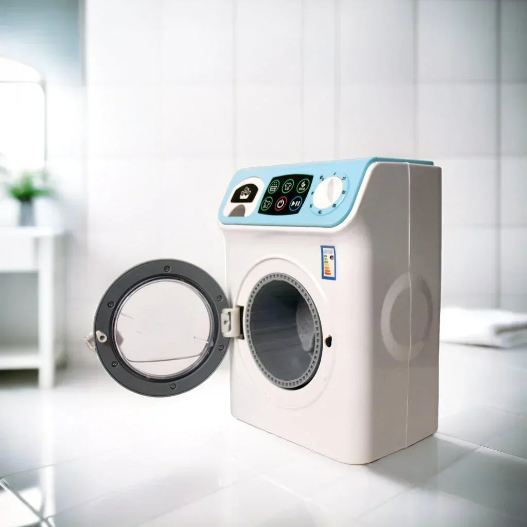 ILEARNNGROW Mini Washing Machine Pretend Play Toy with Light & Realistic Sound for Kids - Naivri
