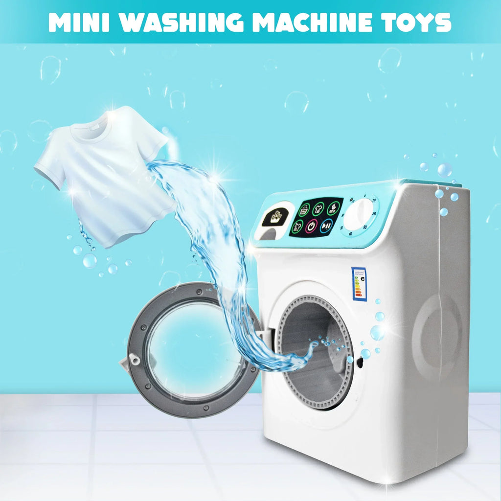ILEARNNGROW Mini Washing Machine Pretend Play Toy with Light & Realistic Sound for Kids - Naivri