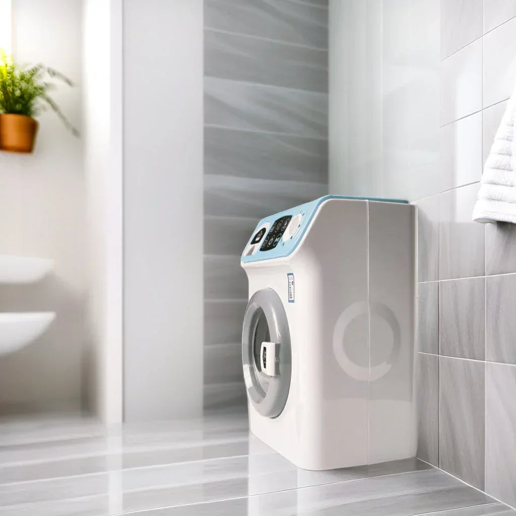 ILEARNNGROW Mini Washing Machine Pretend Play Toy with Light & Realistic Sound for Kids - Naivri