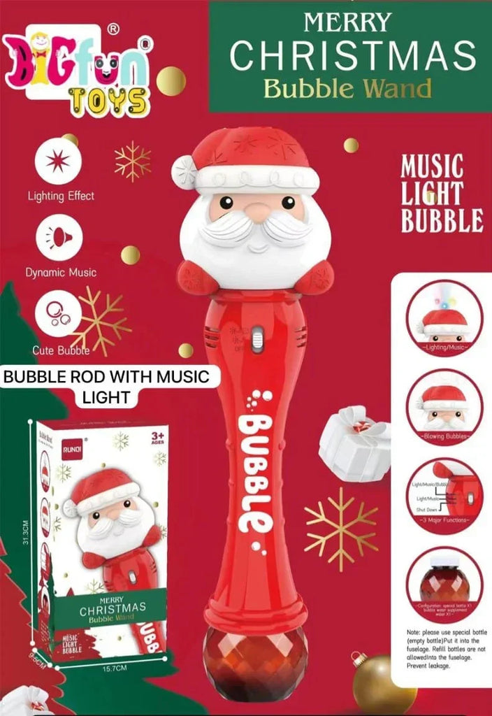 ilearnngrow Santa Claus Bubble Wand with Music and Light - Naivri