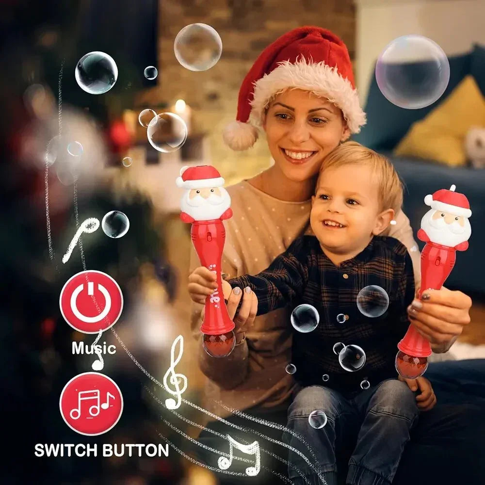 ilearnngrow Santa Claus Bubble Wand with Music and Light - Naivri