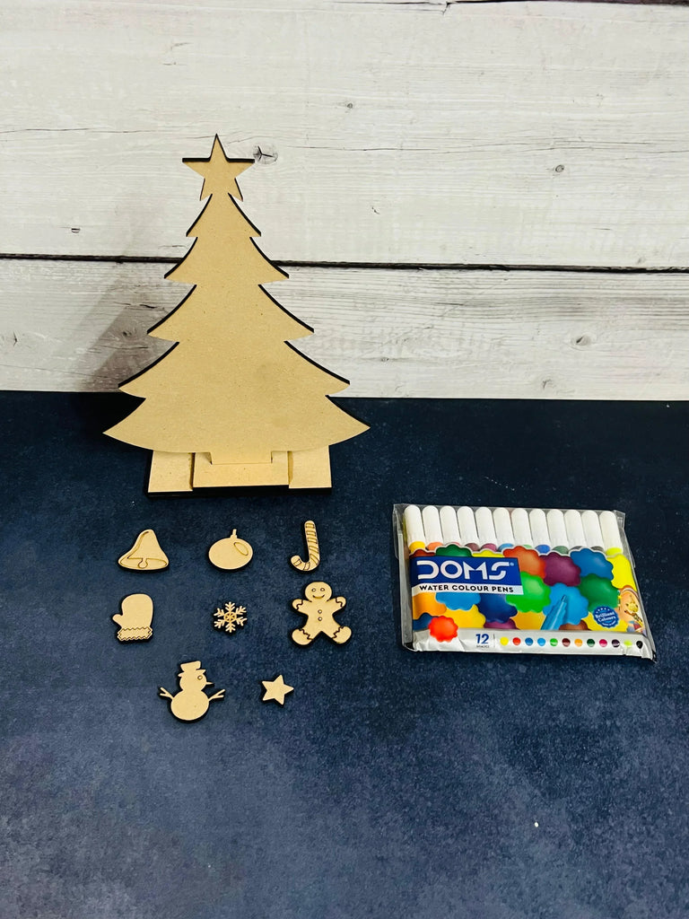 ilearnngrow Set of 5 DIY Christmas Painting kit - Reindeer, Gift, Tree, Santa Claus and Bell - Naivri