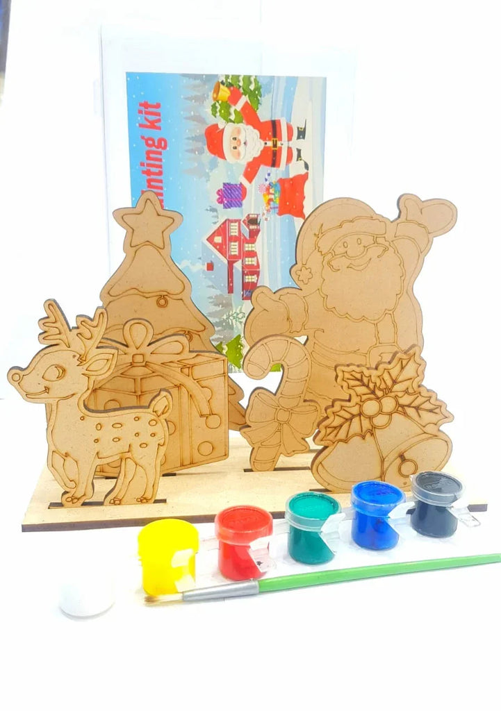 ilearnngrow Set of 5 DIY Christmas Painting kit - Reindeer, Gift, Tree, Santa Claus and Bell - Naivri