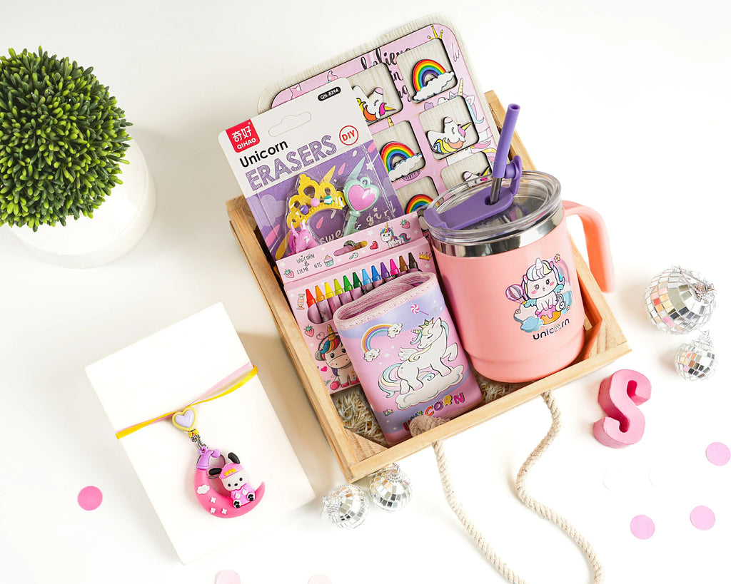 iLearnNGrow Unicorn Wooden Hamper – A Magical Gift for Little Dreamers! - Naivri