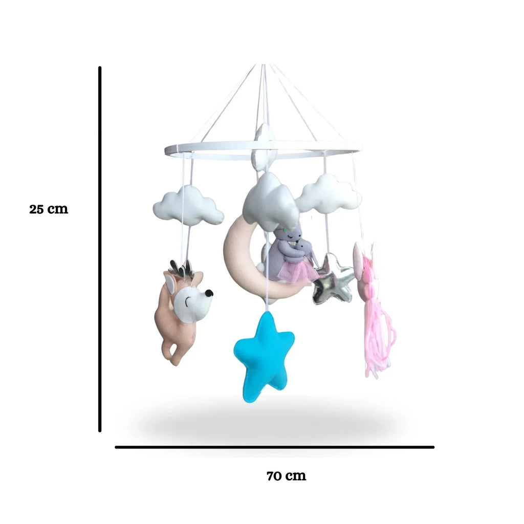 ilearnngrowBunny Family with Unicorn Cot Mobile - Naivri