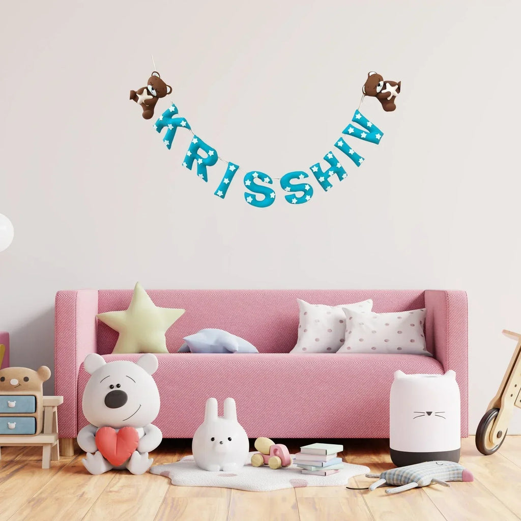 ilearnngrowDreamy Teddy Personalised Star Bunting - Naivri